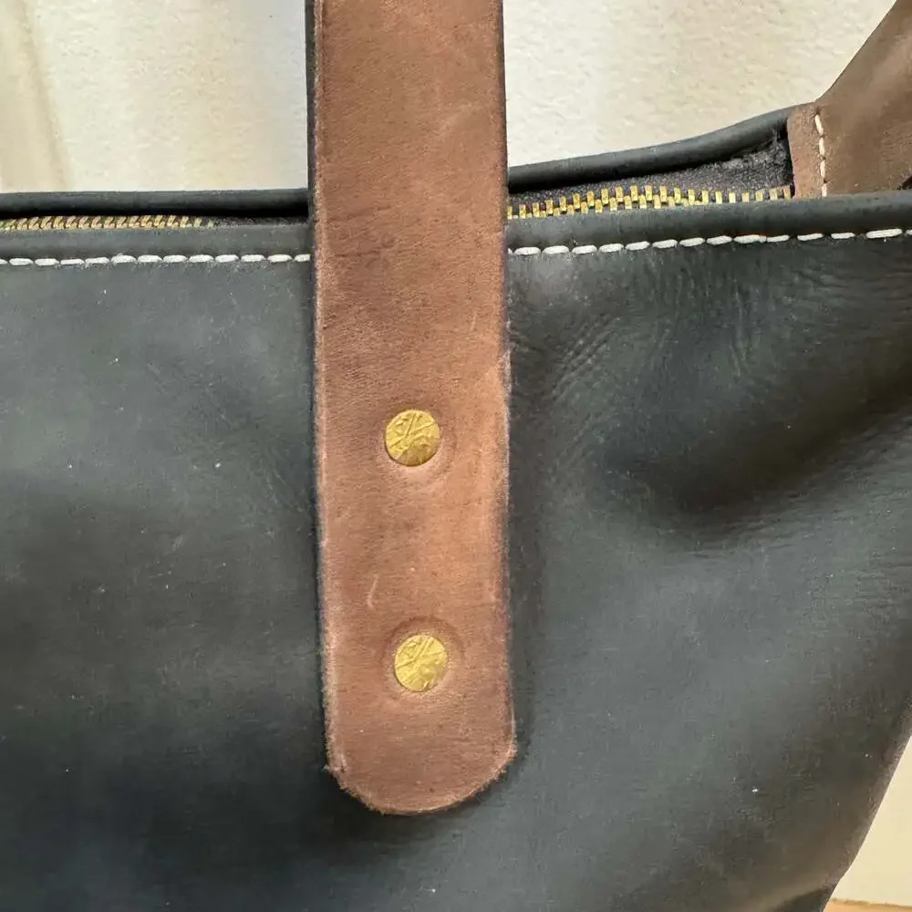 Gorgeous Handmade Leather Tote Shoulder Bag, one of a kind. - Picture 3 of 10